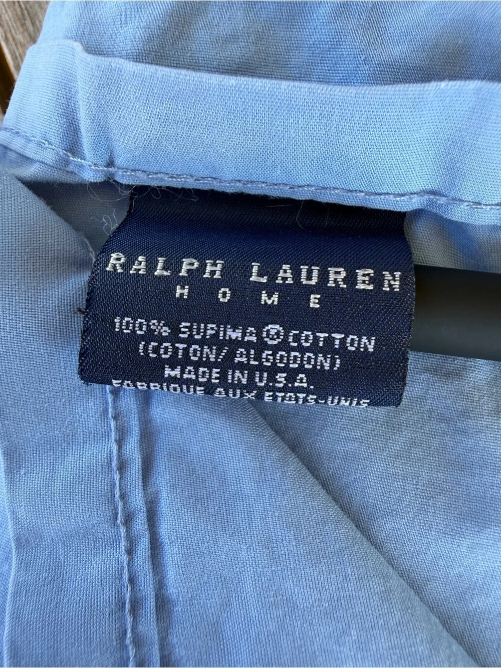 VTG Ralph Lauren Home The Polo Sheet Embroidered Pony King Flat Sheet Blue GUC